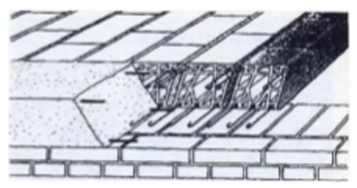 Prefabricated reinforced hollow clay tile beams, with reinforced concrete ring beams, Italy (Maffei et al., 2006)