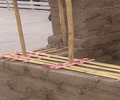 Adobe wall with cane reinforcement, Peru (S. Brzev)